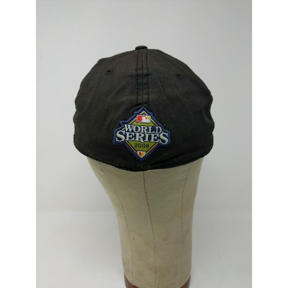 RARE Mistake New Era MLB World Series Champions 2008 Hat Blank Front Logo OSFM - Picture 7 of 11